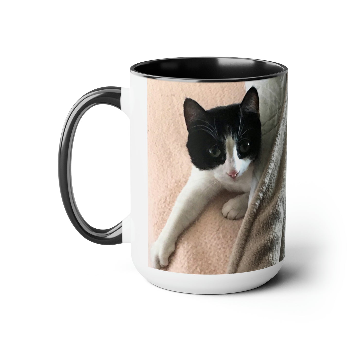 Tuxedo Cat In Bed Mug 5 Colors