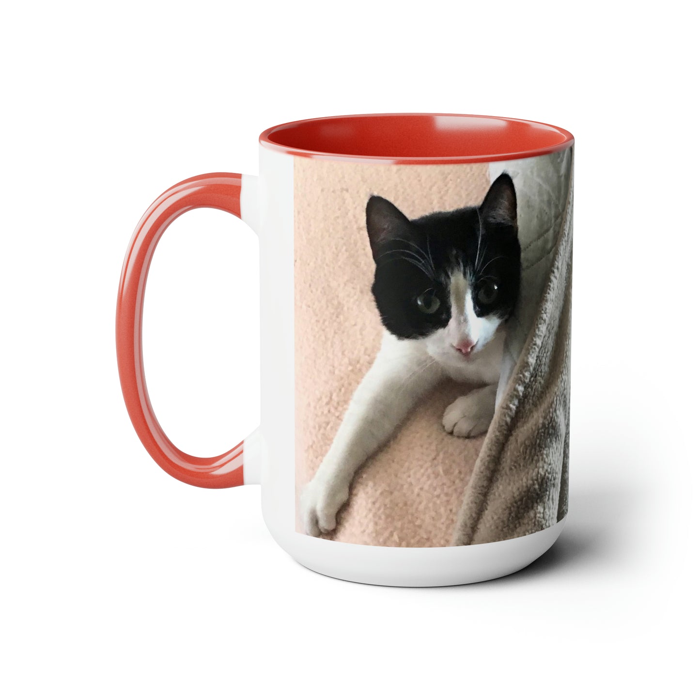 Tuxedo Cat In Bed Mug 5 Colors